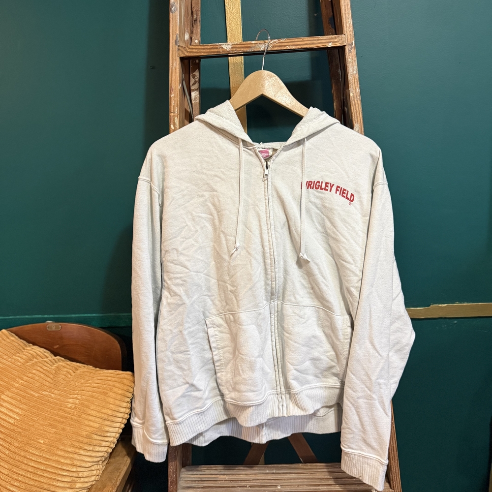 Hanes Gray Zip-Up Hoodie with Red Embroidery